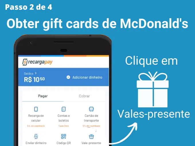 Passo 2 de 4 para Obter gift cards de McDonald's