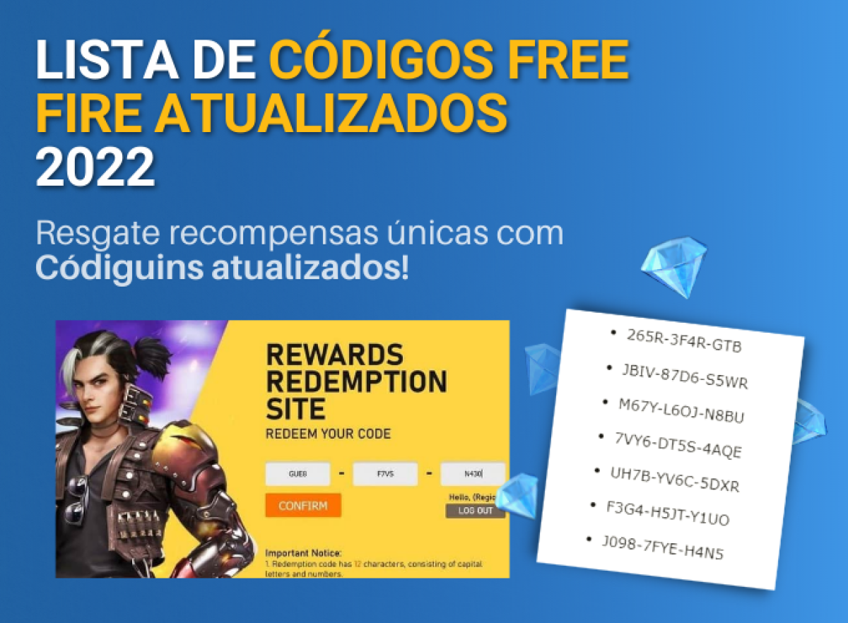 Lista de CODIGUIN FF - Os melhores códigos Free Fire atualizados 2022: ⋆  Vales Presente: comparações, descontos e promoções