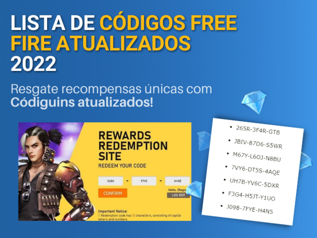 Lista de CODIGUIN FF - Os melhores códigos Free Fire atualizados