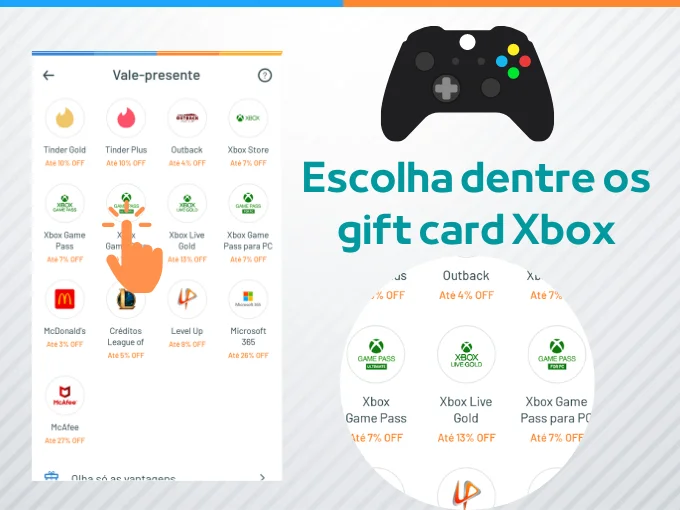 Cards Xbox com desconto