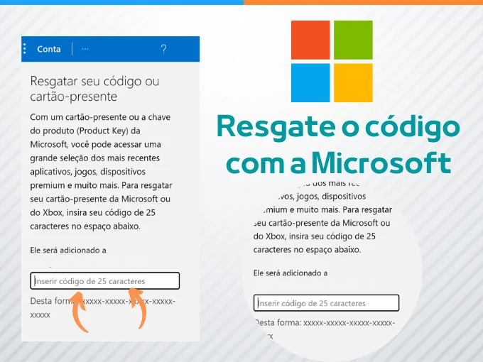 Como resgatar um cartão-presente ou código na conta Microsoft