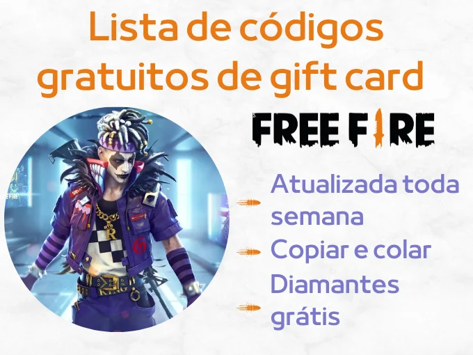 Lista de códigos gratuitos de gift card Free Fire (atualizada 12/09/2022)