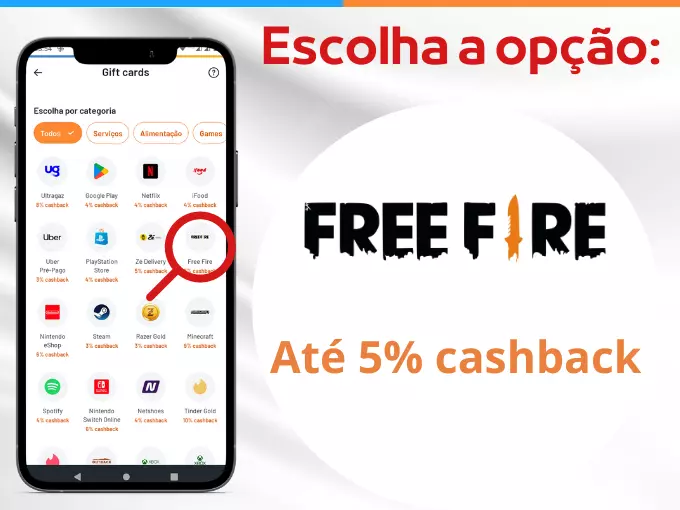 Recarga Free Fire Pix - Carregue sem taxas e com 4% de cashback - Cartão  Pré-pago RecargaPay